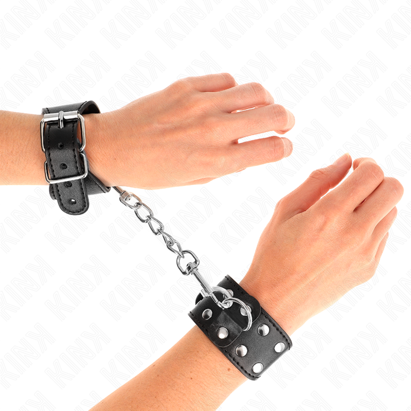 KINK - ARMBÄNDER MIT DOPPELREIHEN VERSTELLBARER NIETEN SCHWARZ