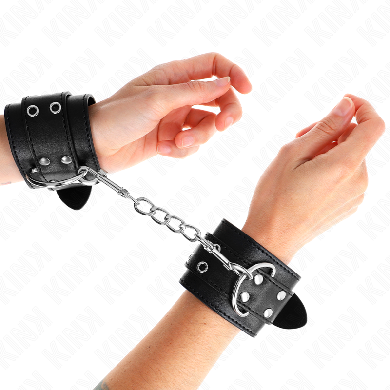 KINK - DOPPELSCHNALLEN-HANDFESSELN SCHWARZ VERSTELLBAR 19-26 CM