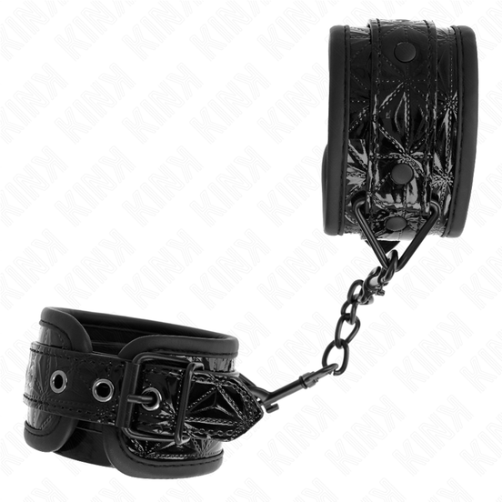 KINK – HANDFESSELN MIT DIAMANTMUSTER SCHWARZ VERSTELLBAR 17–26 CM X 5,5 CM