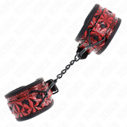 KINK - HANDGELENKFESSELN MIT DIAMANTENMUSTER DUNKELROT VERSTELLBAR 17-26 CM X 5.5 CM