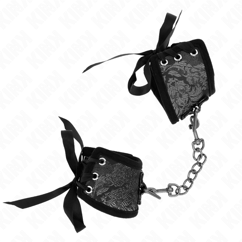 KINK - SCANDAL HANDFESSELN SCHWARZ SPITZENDETAILS 24,5 CM X 6,5 CM