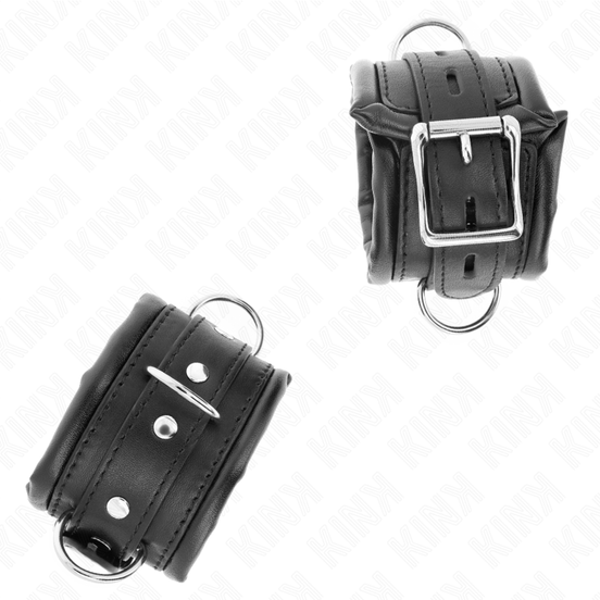 KINK - SCHWERE HANDSCHELLEN MIT SCHWARZEM FELLFUTTER VERSTELLBAR 20-30 CM X 6 CM