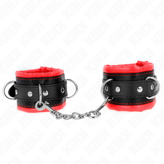 KINK - SCHWERE HANDGELENKSFESSELN MIT ROTEM FELLGEFÜTTERT VERSTELLBAR 20-30 CM X 6 CM