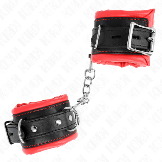 KINK - SCHWERE HANDGELENKSFESSELN MIT ROTEM FELLGEFÜTTERT VERSTELLBAR 20-30 CM X 6 CM