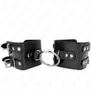 KINK - FIXED WRIST RESTRAINTS WITH RING AND STUDS ADJUSTABLE BLACK 17-22 CM X 6.5 CM