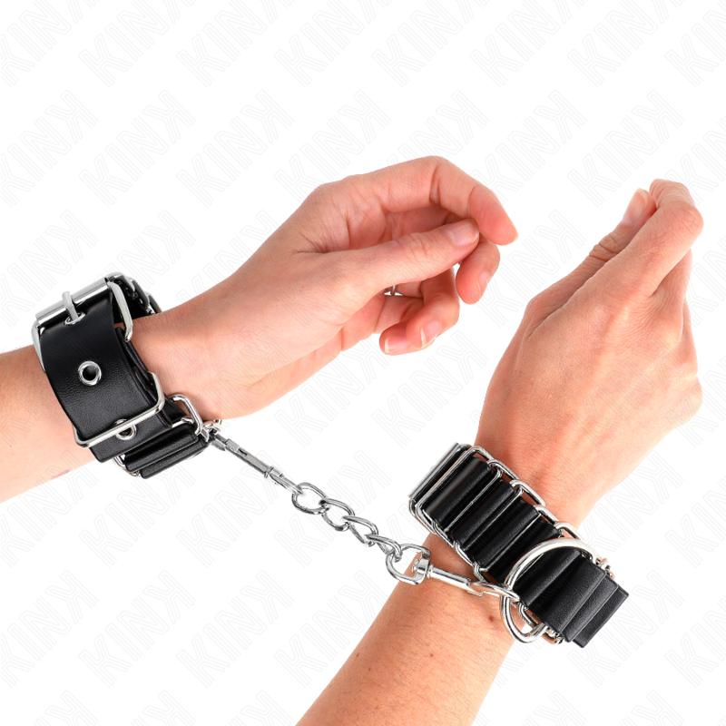 KINK - SCHARNIERARTIGE DÜNNE HANDGELENKFESSELN SCHWARZ VERSTELLBAR 16-22 CM X 3.5 CM