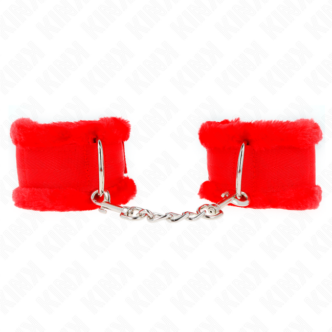 KINK - KUSCHELIG GEFÜTTERTE HANDFESSELN ROT VERSTELLBAR 17-31 CM X 7 CM