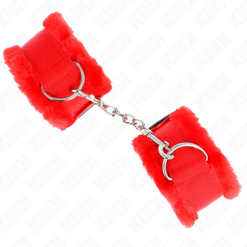 KINK - KUSCHELIG GEFÜTTERTE HANDFESSELN ROT VERSTELLBAR 17-31 CM X 7 CM
