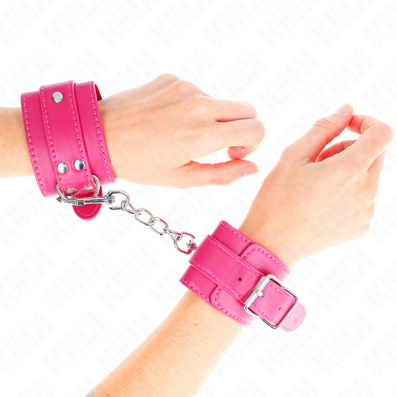 KINK - HANDGELENKFESSEL HIMBEERROSA MIT HIMBEERROSA FUTTER VERSTELLBAR 20-28 CM X 5.5 CM