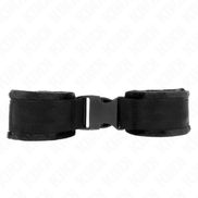 KINK - NYLON BIND HANDFESSELN MIT KLETTVERSCHLUSS ROT-SCHWARZ MODELL 1 VERSTELLBAR 25-35 CM X 6 CM