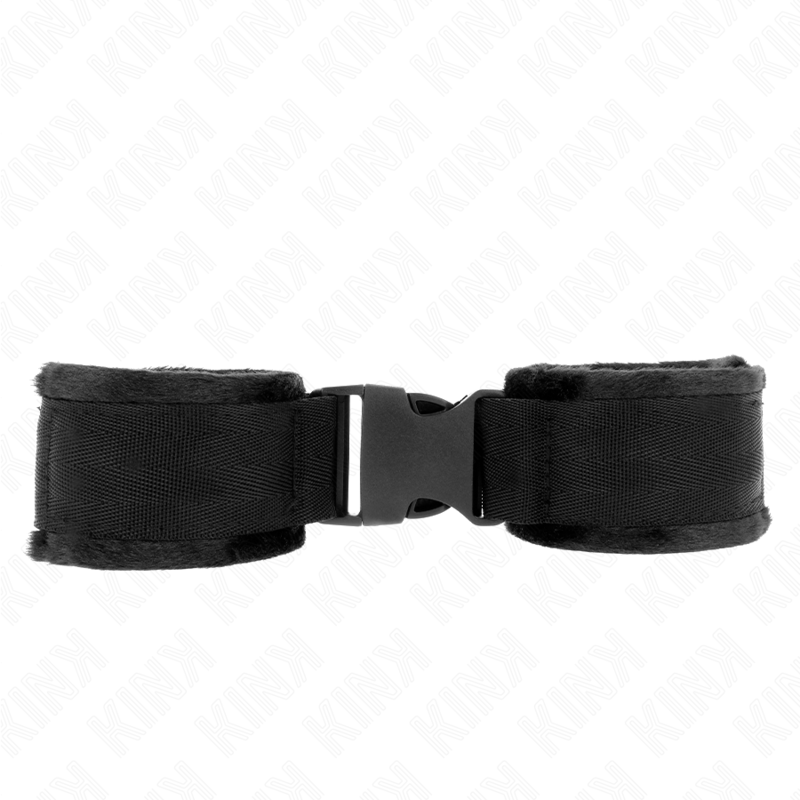 KINK - NYLON BIND HANDFESSELN MIT KLETTVERSCHLUSS ROT-SCHWARZ MODELL 1 VERSTELLBAR 25-35 CM X 6 CM