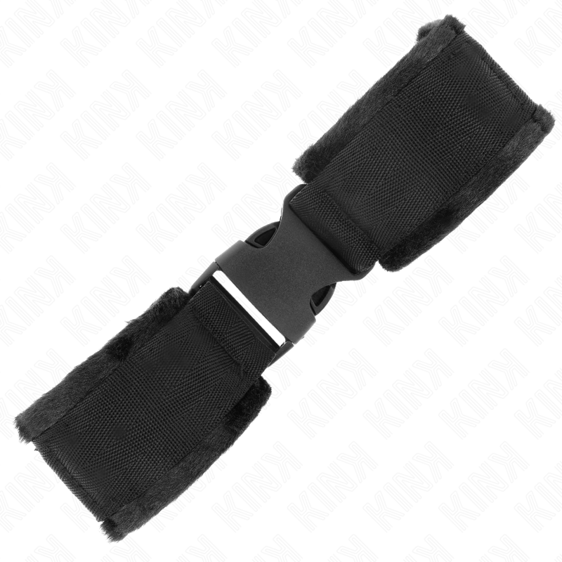 KINK - NYLON BIND HANDFESSELN MIT KLETTVERSCHLUSS ROT-SCHWARZ MODELL 1 VERSTELLBAR 25-35 CM X 6 CM