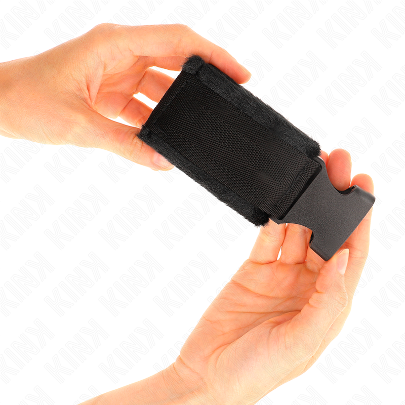 KINK - NYLON BIND HANDFESSELN MIT KLETTVERSCHLUSS ROT-SCHWARZ MODELL 1 VERSTELLBAR 25-35 CM X 6 CM