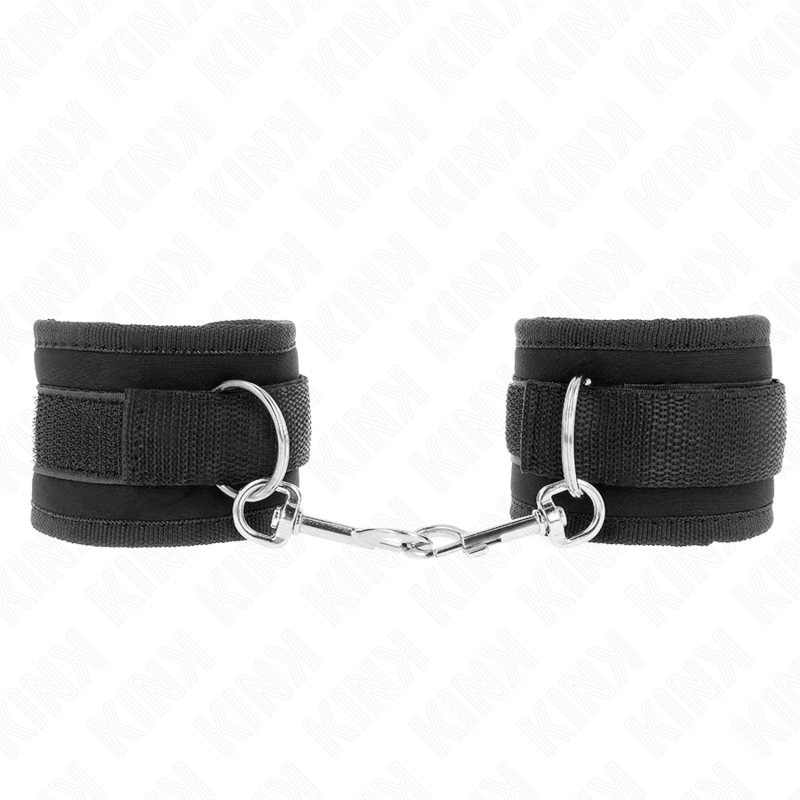 KINK - NYLON BIND HANDFESSELN KLETTVERSCHLUSS SCHWARZ MODELL 2 VERSTELLBAR 18-35 CM X 6 CM