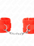 KINK - BEGINNER FUR HAND CUFFS RED 30 X 7 CM
