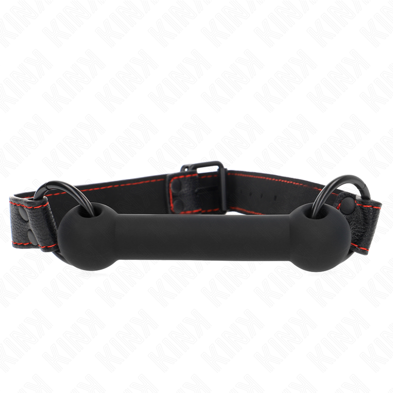 KINK - KNOCHEN-KNEBEL MIT KUNSTLEDERRIEMEN SCHWARZ VERSTELLBAR 41-57 CM