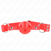 KINK - KOMPLETTER RED HOLLOW HARD BALL KNEBEL 62 x 2 CM