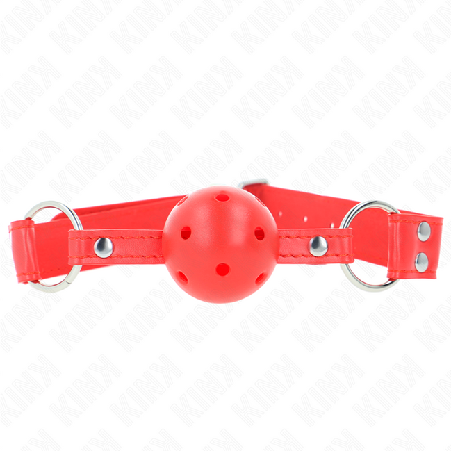 KINK - KOMPLETTER RED HOLLOW HARD BALL KNEBEL 62 x 2 CM