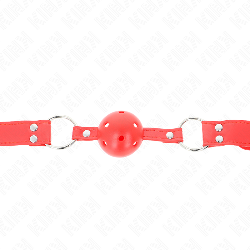 KINK - KOMPLETTER RED HOLLOW HARD BALL KNEBEL 62 x 2 CM