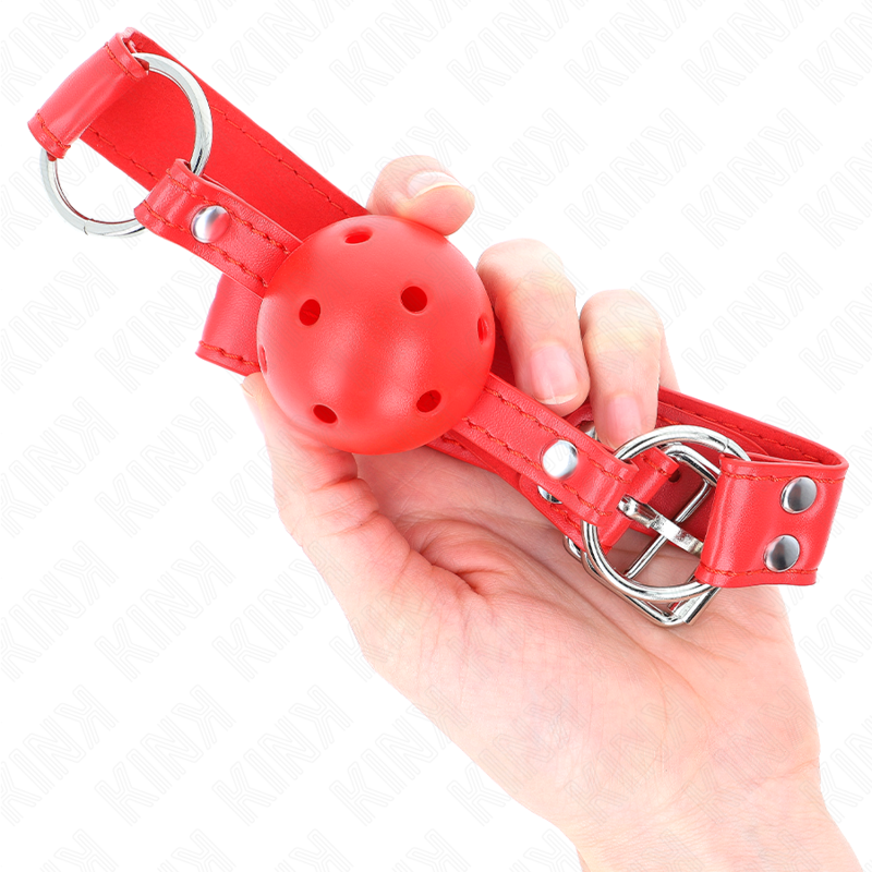 KINK - KOMPLETTER RED HOLLOW HARD BALL KNEBEL 62 x 2 CM