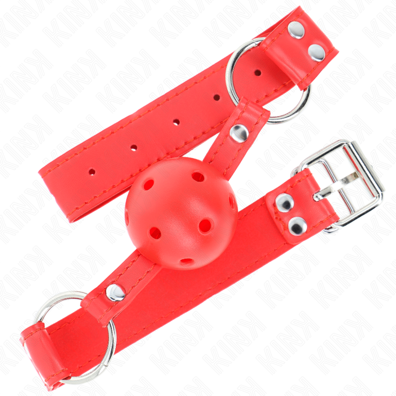 KINK - KOMPLETTER RED HOLLOW HARD BALL KNEBEL 62 x 2 CM