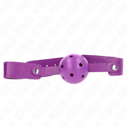 KINK - VIOLETTER, ATMUNGSAKTIVER BALL 4,5 CM KNEBEL 65 x 2,5 CM