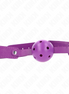KINK - VIOLETTER, ATMUNGSAKTIVER BALL 4,5 CM KNEBEL 65 x 2,5 CM
