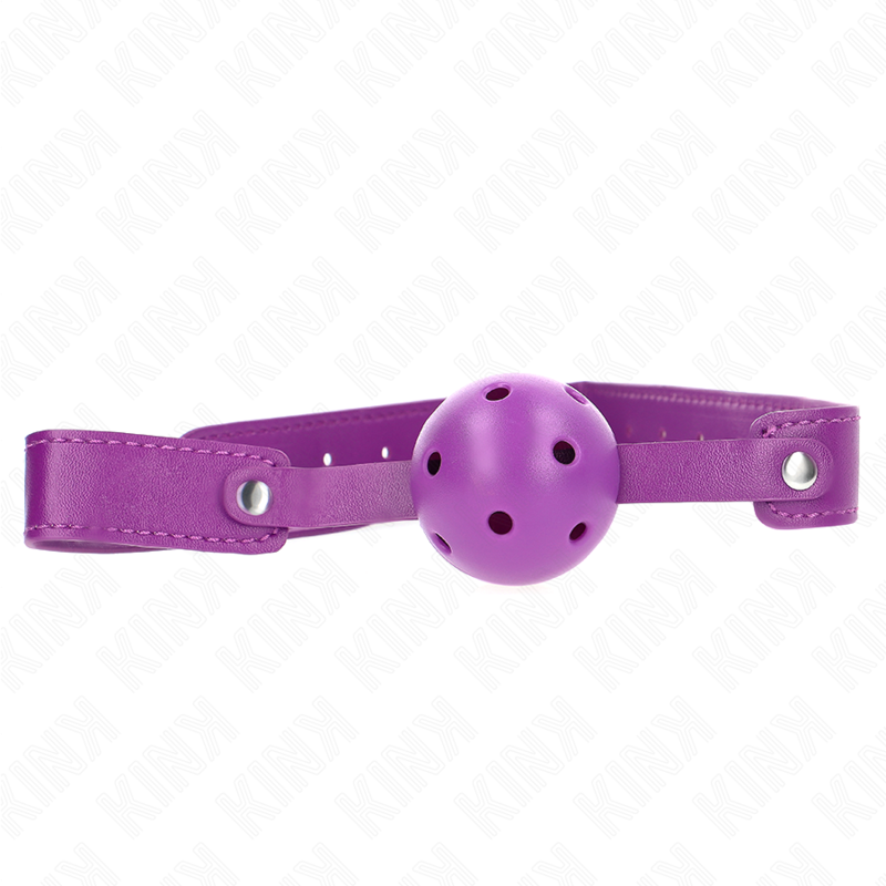 KINK - VIOLETTER, ATMUNGSAKTIVER BALL 4,5 CM KNEBEL 65 x 2,5 CM