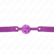 KINK - VIOLETTER, ATMUNGSAKTIVER BALL 4,5 CM KNEBEL 65 x 2,5 CM