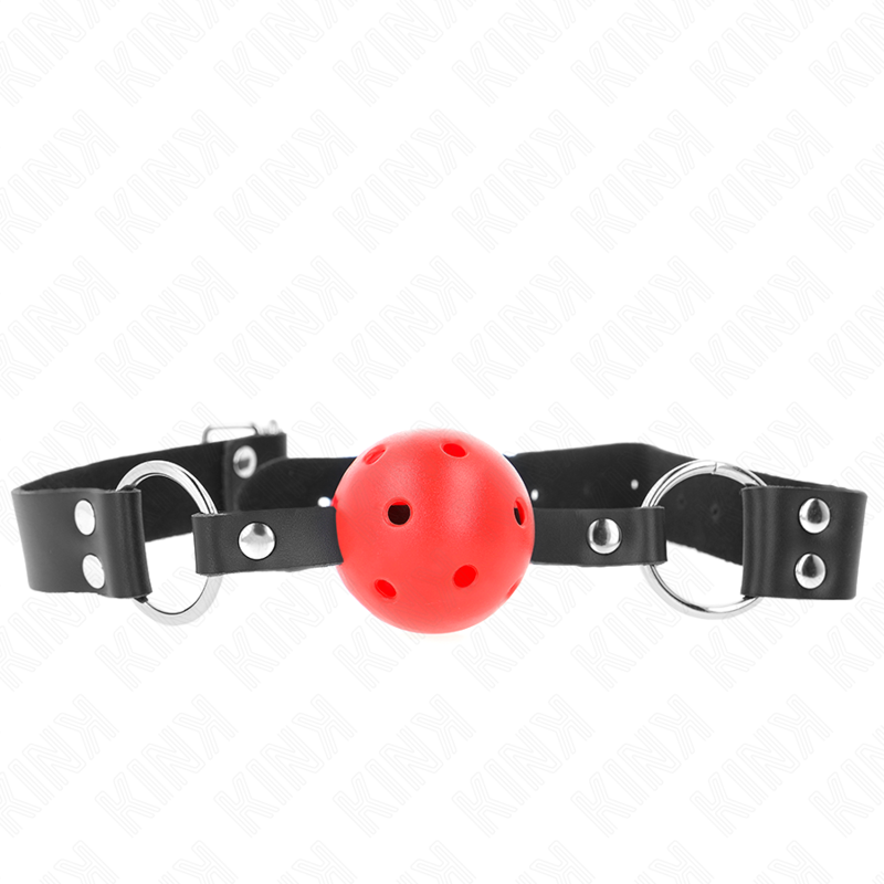 KINK - ATMUNGSAKTIVER KUGELKNEBEL 4 CM MIT DOPPELNÄGELN ROT 62,5 x 2,5 CM EINSTELLBAR 42-58 CM