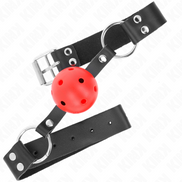 KINK - ATMUNGSAKTIVER KUGELKNEBEL 4 CM MIT DOPPELNÄGELN ROT 62,5 x 2,5 CM EINSTELLBAR 42-58 CM