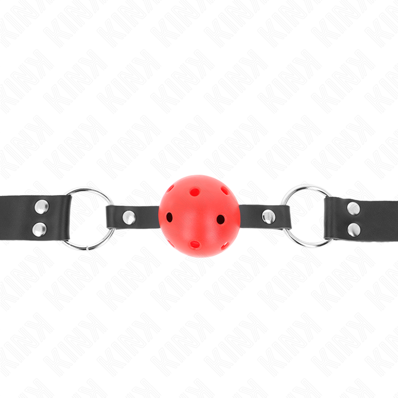KINK - ATMUNGSAKTIVER KUGELKNEBEL 4 CM MIT DOPPELNÄGELN ROT 62,5 x 2,5 CM EINSTELLBAR 42-58 CM