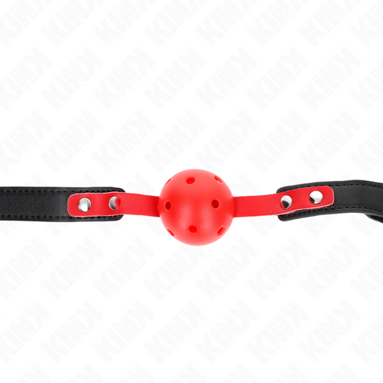 KINK - RED HOLLOW HARD BALL 4 CM GAG SCHWARZES BAND 60 x 2 CM VERSTELLBAR 37-52 CM
