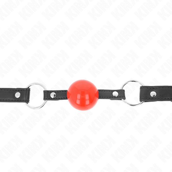KINK - BALLKNEBEL 4 CM MIT SCHLOSS ROTER BALL SCHWARZER RIEMEN 60 x 2 CM