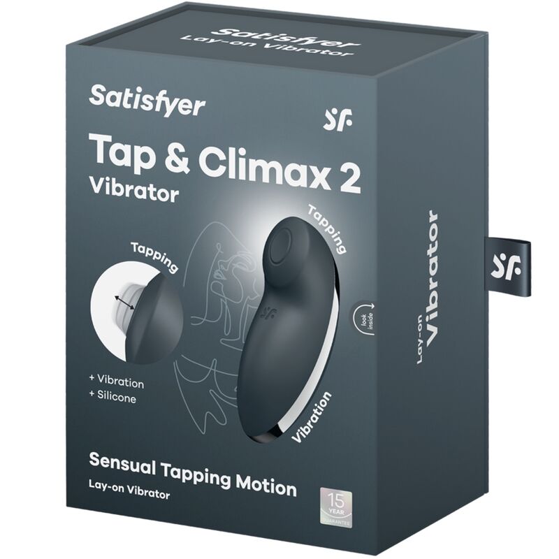 SATISFYER - TAP & CLIMAX 2 Sensory Device & STIMULATOR GREY
