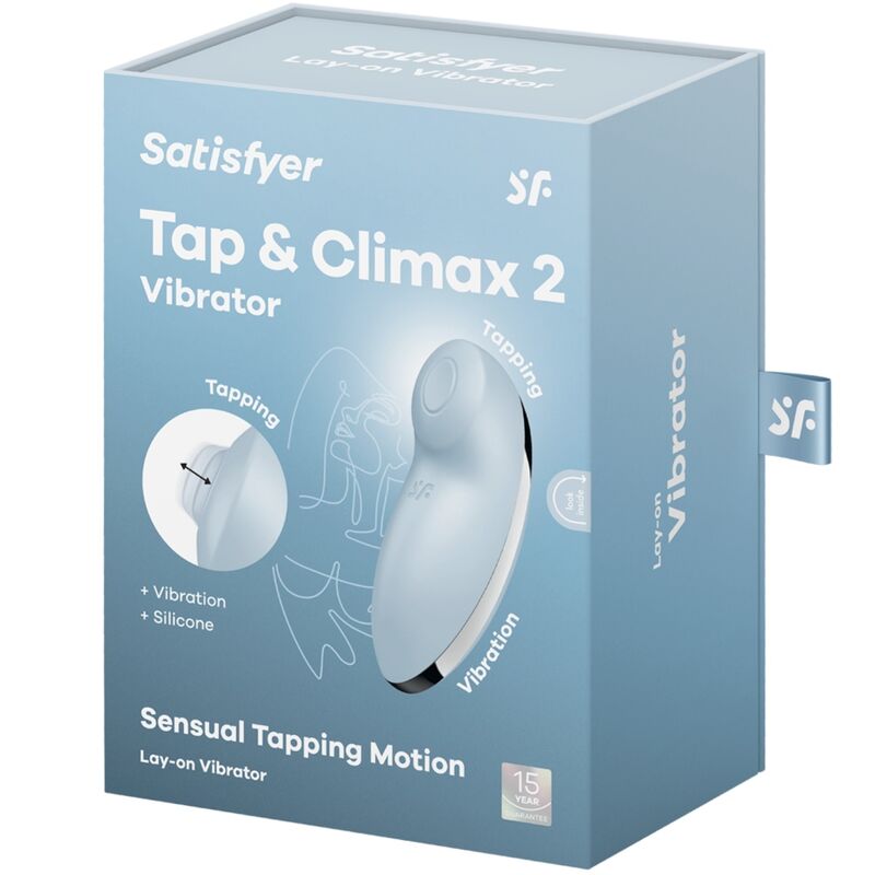 SATISFYER - TAP & CLIMAX 2 Sensory Device & STIMULATOR BLUE