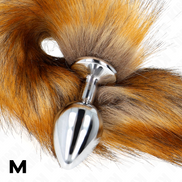 KINK - ANALPLUG GRÖSSE M 8 X 3,5 CM MIT SYNTHETISCHEM SCHWANZ 40 CM BRAUN