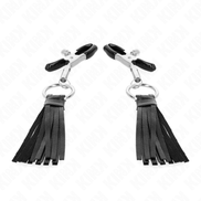 KINK - LEATHERETTE TASSEL NIPPLE CLAMPS 6 CM