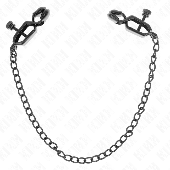 KINK - FLACHKETTEN-BRUSTWARZENKLEMMEN SCHWARZ 30 CM