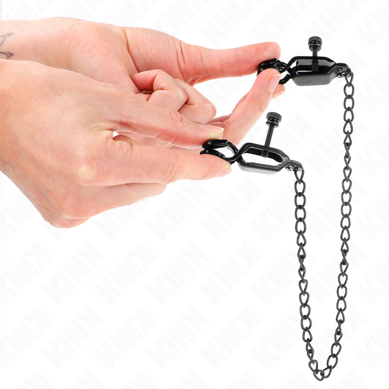 KINK - FLACHKETTEN-BRUSTWARZENKLEMMEN SCHWARZ 30 CM