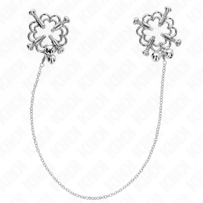 KINK - METALLBLUMEN NIPPELKLEMMEN MIT KETTE