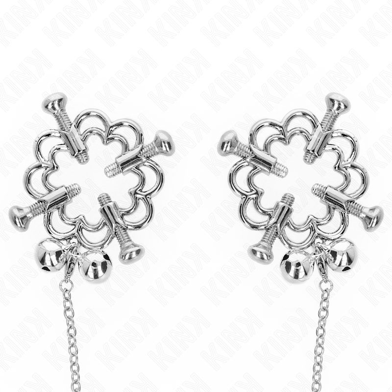 KINK - METALLBLUMEN NIPPELKLEMMEN MIT KETTE