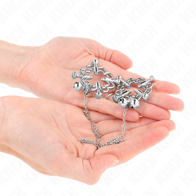 KINK - METALLBLUMEN NIPPELKLEMMEN MIT KETTE
