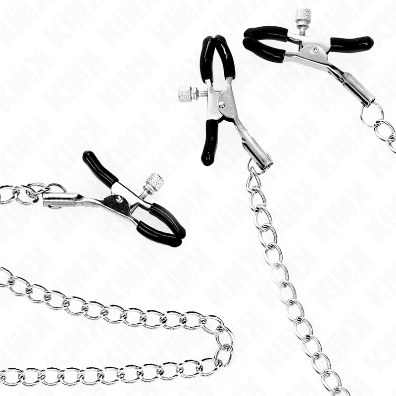 KINK - DREIFACH NIPPEL- UND KLITORISKLEMMEN MIT KETTE MODELL 0
