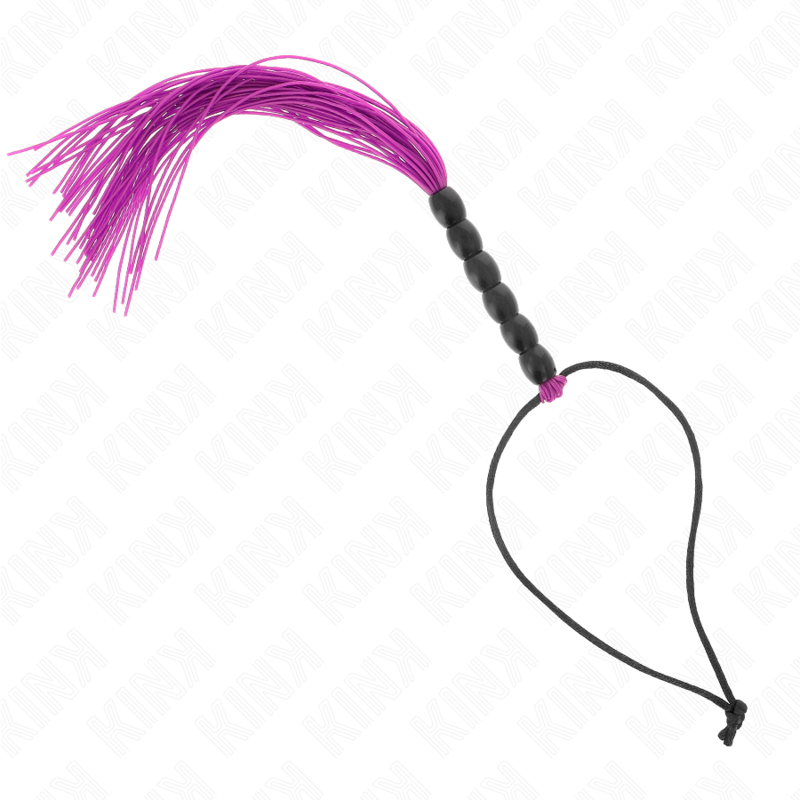 KINK - MINI-SILIKONPEITSCHE MIT 6 LILA PERLEN 26 CM