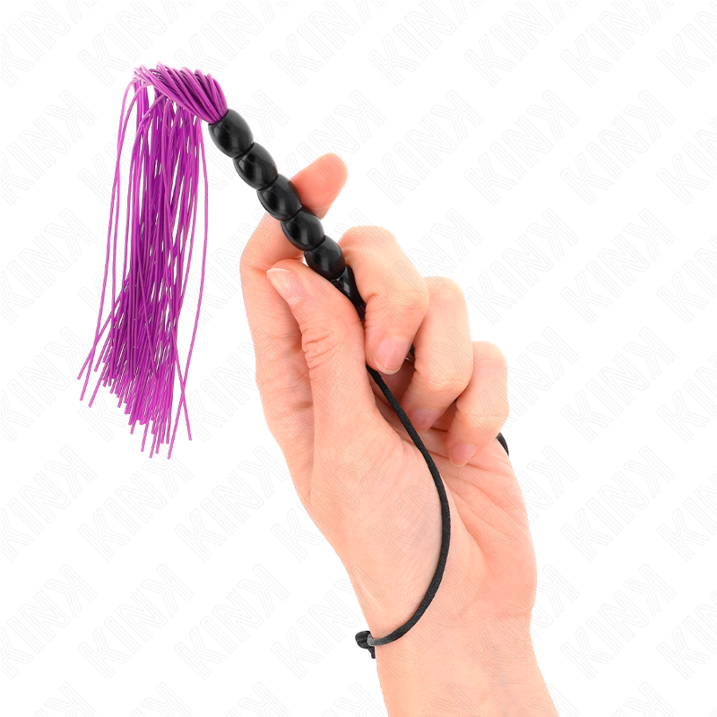 KINK - MINI-SILIKONPEITSCHE MIT 6 LILA PERLEN 26 CM