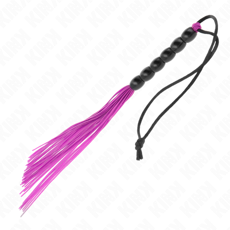 KINK - MINI-SILIKONPEITSCHE MIT 6 LILA PERLEN 26 CM