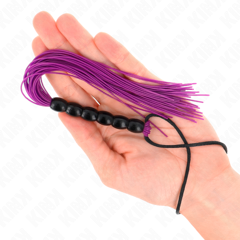 KINK - MINI-SILIKONPEITSCHE MIT 6 LILA PERLEN 26 CM