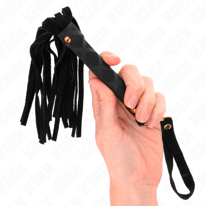 KINK - SCHWARZE WILDLEDER-MINIPEITSCHE 30 CM