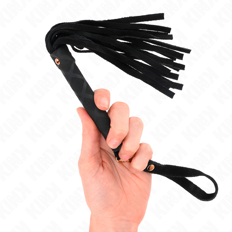KINK - SCHWARZE WILDLEDER-MINIPEITSCHE 30 CM